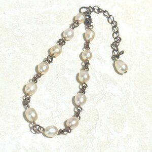 2/$20, Genuine Pale Pink Freshwater Pearl Bracelet + Copper Tone Chain